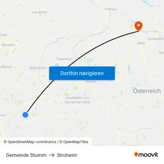 Gemeinde Stumm to Stroheim map