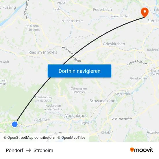 Pöndorf to Stroheim map