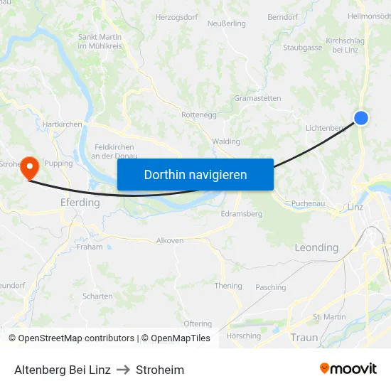 Altenberg Bei Linz to Stroheim map
