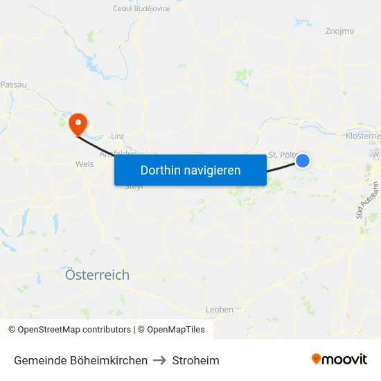 Gemeinde Böheimkirchen to Stroheim map