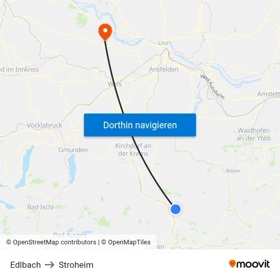 Edlbach to Stroheim map
