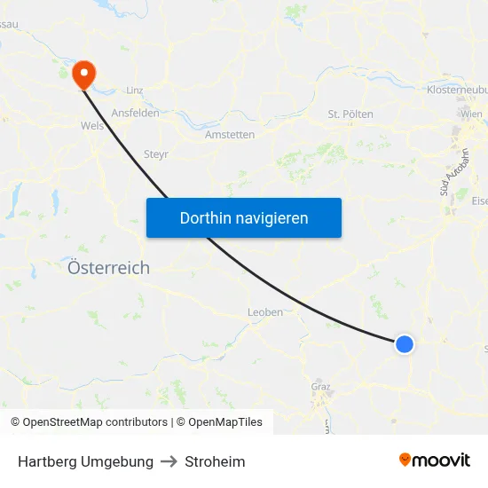 Hartberg Umgebung to Stroheim map