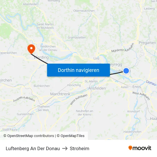 Luftenberg An Der Donau to Stroheim map