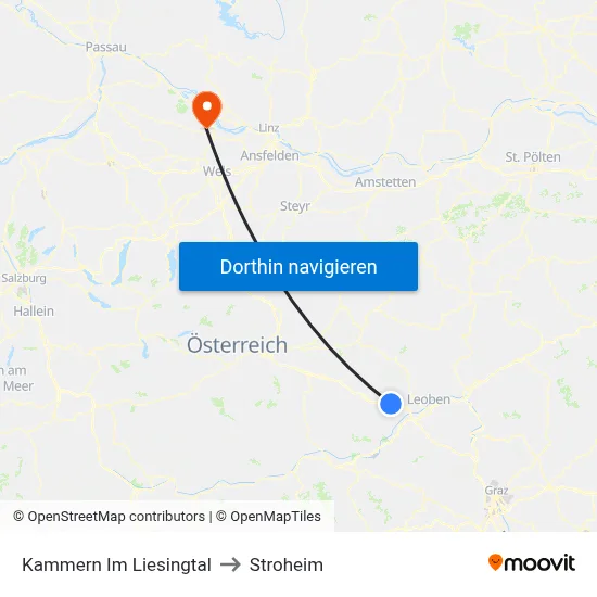 Kammern Im Liesingtal to Stroheim map