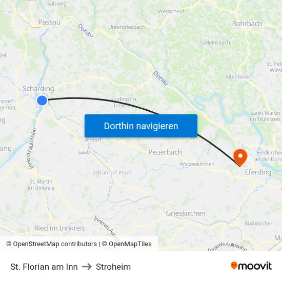 St. Florian am Inn to Stroheim map