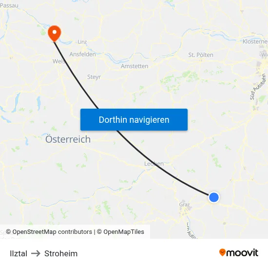 Ilztal to Stroheim map