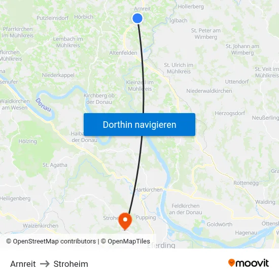 Arnreit to Stroheim map