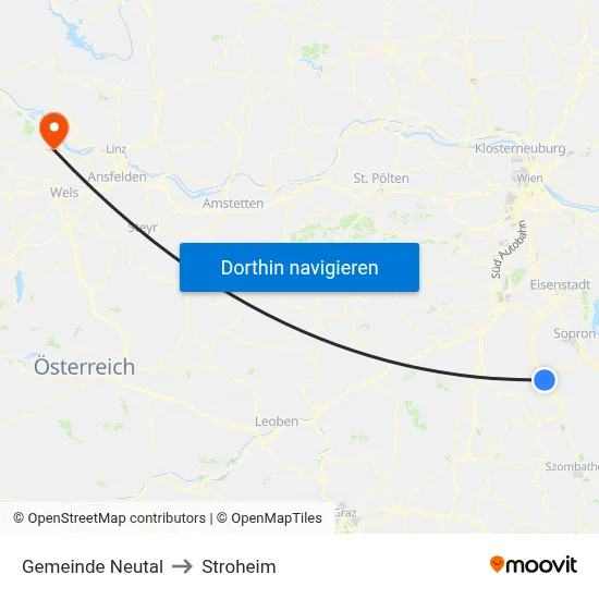 Gemeinde Neutal to Stroheim map