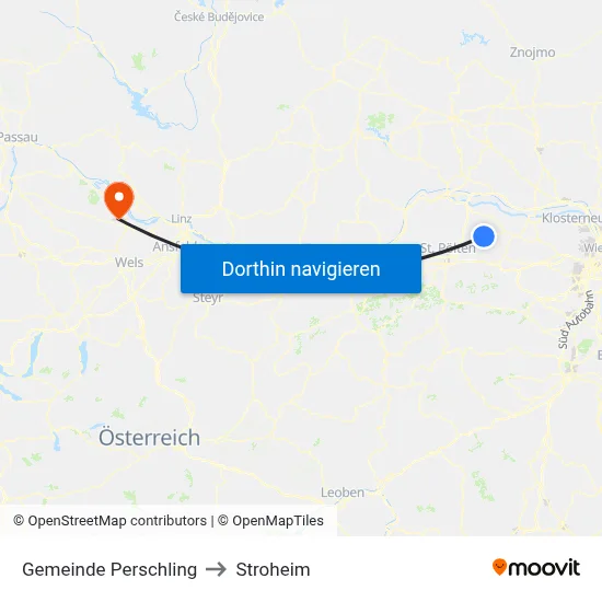 Gemeinde Perschling to Stroheim map
