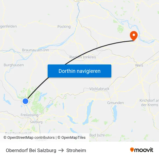Oberndorf Bei Salzburg to Stroheim map