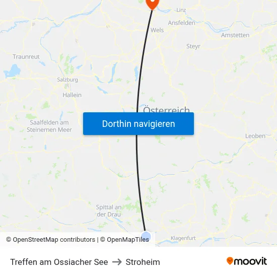 Treffen am Ossiacher See to Stroheim map