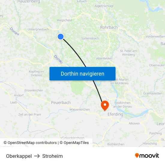 Oberkappel to Stroheim map