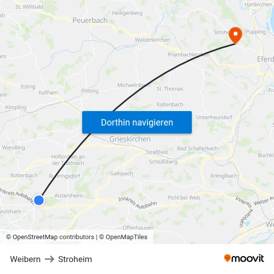 Weibern to Stroheim map