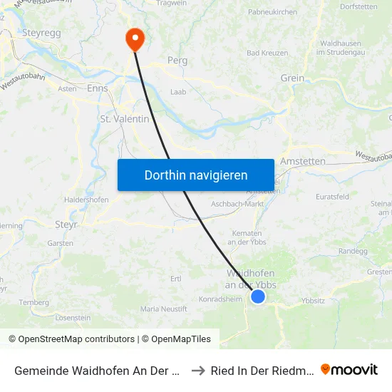 Gemeinde Waidhofen An Der Ybbs to Ried In Der Riedmark map