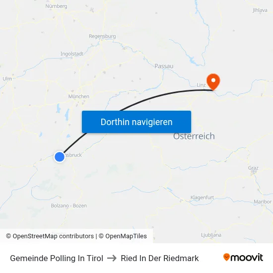 Gemeinde Polling In Tirol to Ried In Der Riedmark map