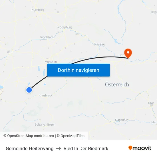 Gemeinde Heiterwang to Ried In Der Riedmark map