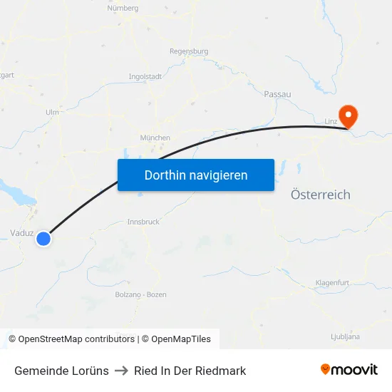 Gemeinde Lorüns to Ried In Der Riedmark map