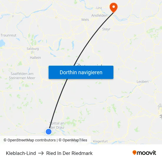 Kleblach-Lind to Ried In Der Riedmark map