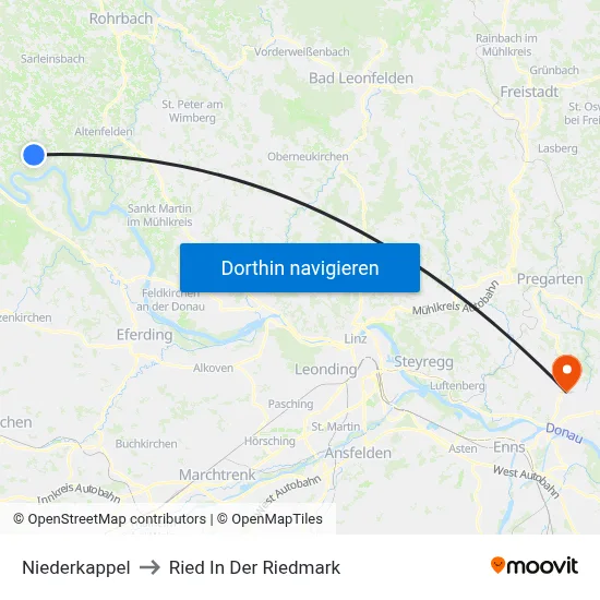 Niederkappel to Ried In Der Riedmark map