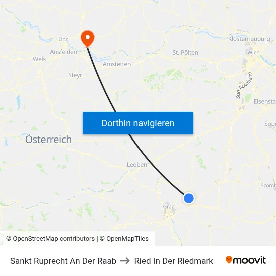 Sankt Ruprecht An Der Raab to Ried In Der Riedmark map