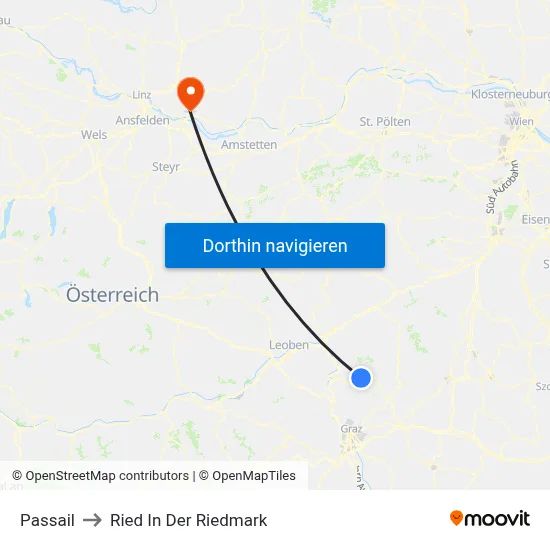 Passail to Ried In Der Riedmark map