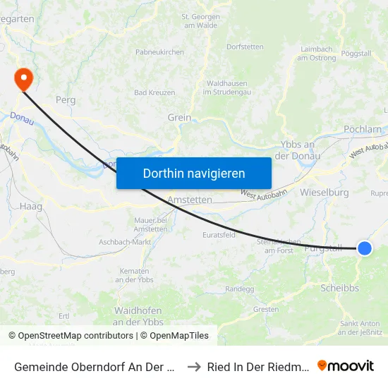 Gemeinde Oberndorf An Der Melk to Ried In Der Riedmark map