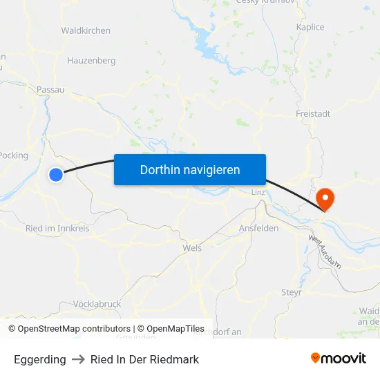 Eggerding to Ried In Der Riedmark map