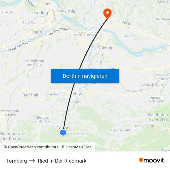 Ternberg to Ried In Der Riedmark map