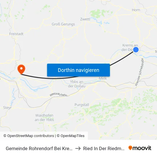 Gemeinde Rohrendorf Bei Krems to Ried In Der Riedmark map