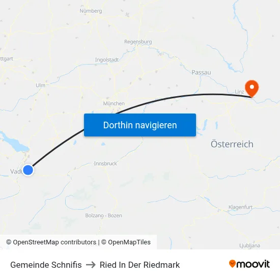 Gemeinde Schnifis to Ried In Der Riedmark map