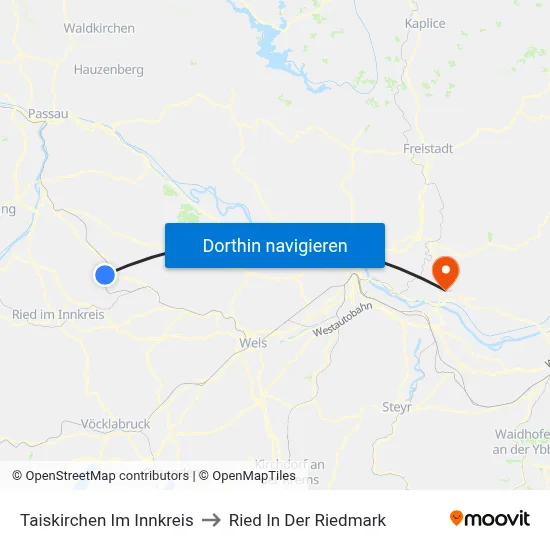 Taiskirchen Im Innkreis to Ried In Der Riedmark map