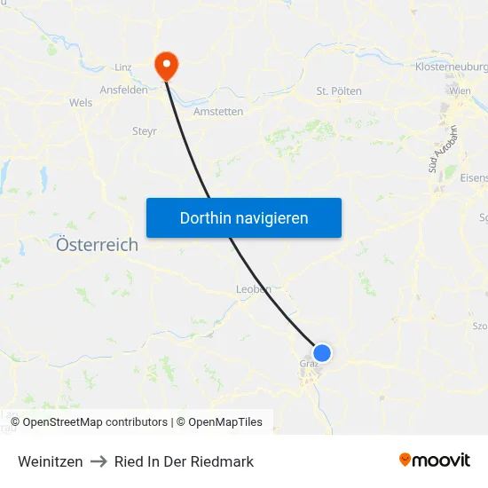Weinitzen to Ried In Der Riedmark map