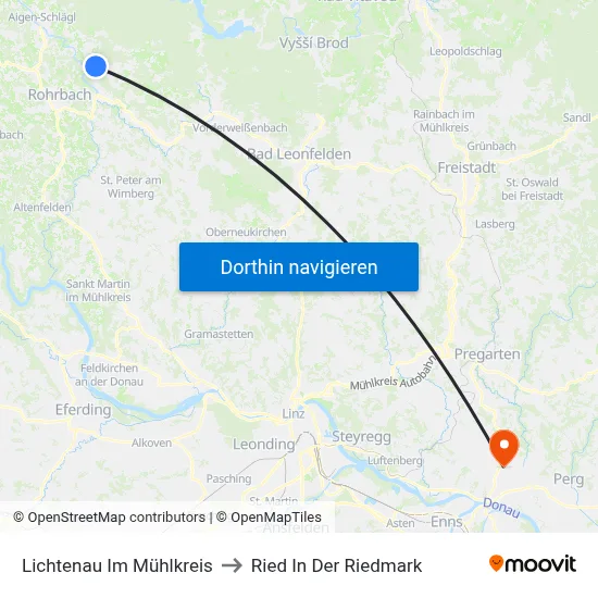 Lichtenau Im Mühlkreis to Ried In Der Riedmark map