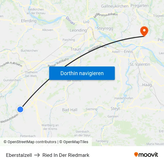 Eberstalzell to Ried In Der Riedmark map