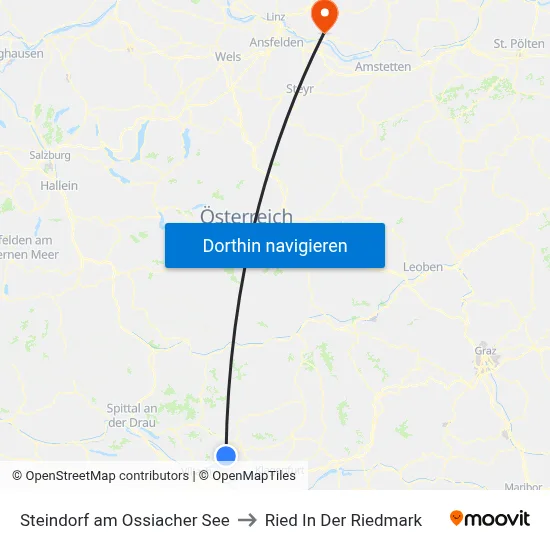 Steindorf am Ossiacher See to Ried In Der Riedmark map