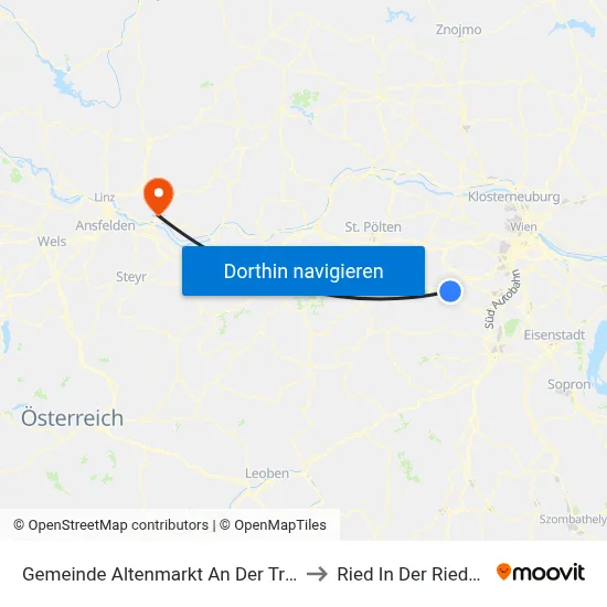 Gemeinde Altenmarkt An Der Triesting to Ried In Der Riedmark map