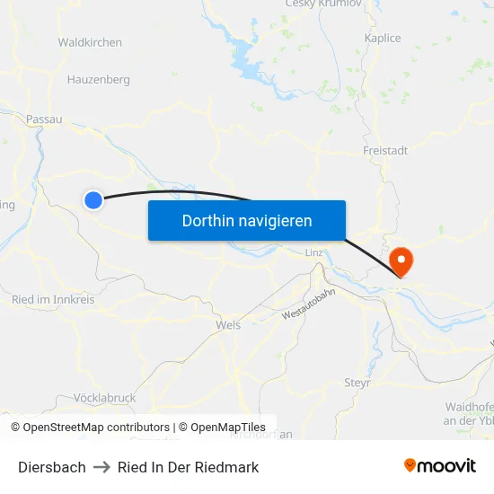 Diersbach to Ried In Der Riedmark map