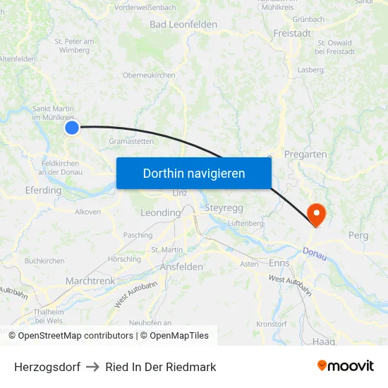 Herzogsdorf to Ried In Der Riedmark map