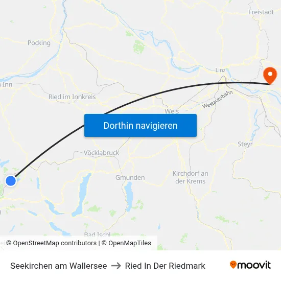 Seekirchen am Wallersee to Ried In Der Riedmark map