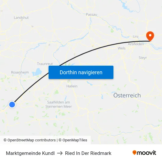 Marktgemeinde Kundl to Ried In Der Riedmark map
