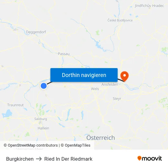 Burgkirchen to Ried In Der Riedmark map
