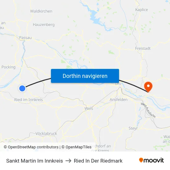 Sankt Martin Im Innkreis to Ried In Der Riedmark map