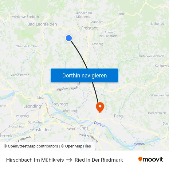 Hirschbach Im Mühlkreis to Ried In Der Riedmark map
