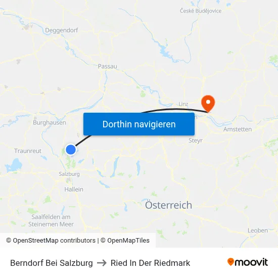 Berndorf Bei Salzburg to Ried In Der Riedmark map