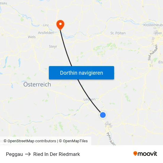 Peggau to Ried In Der Riedmark map