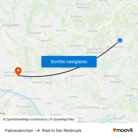 Pabneukirchen to Ried In Der Riedmark map