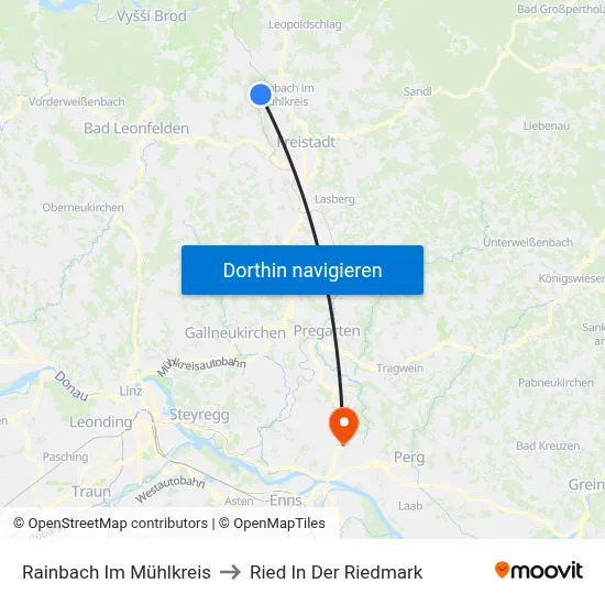Rainbach Im Mühlkreis to Ried In Der Riedmark map