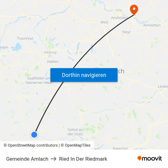 Gemeinde Amlach to Ried In Der Riedmark map