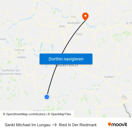 Sankt Michael Im Lungau to Ried In Der Riedmark map