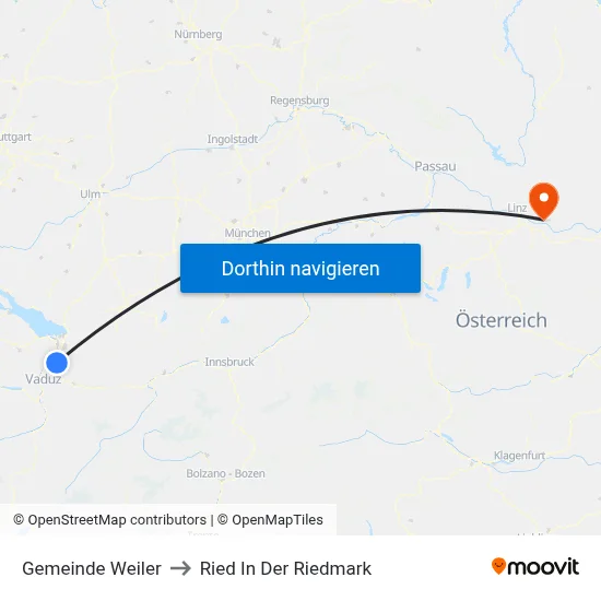 Gemeinde Weiler to Ried In Der Riedmark map